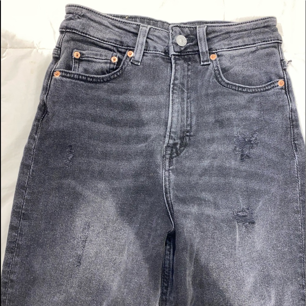 dark grey mom jeans